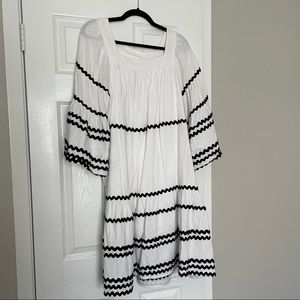 Black and white midi dress